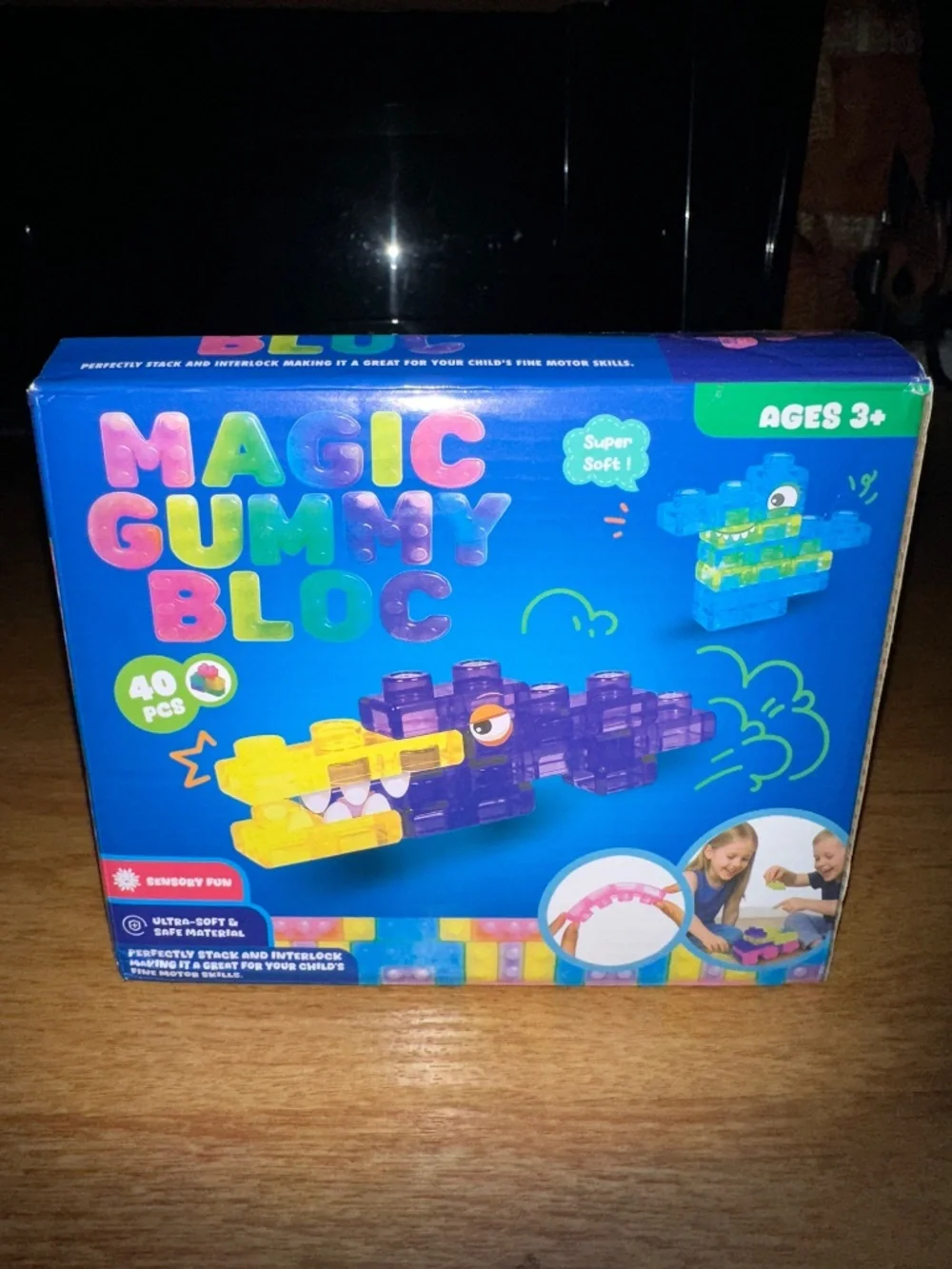 NWT Magic Gummy Bloc 40-Piece Soft Jelly Building Blocks Sensory Toy Ages 3+